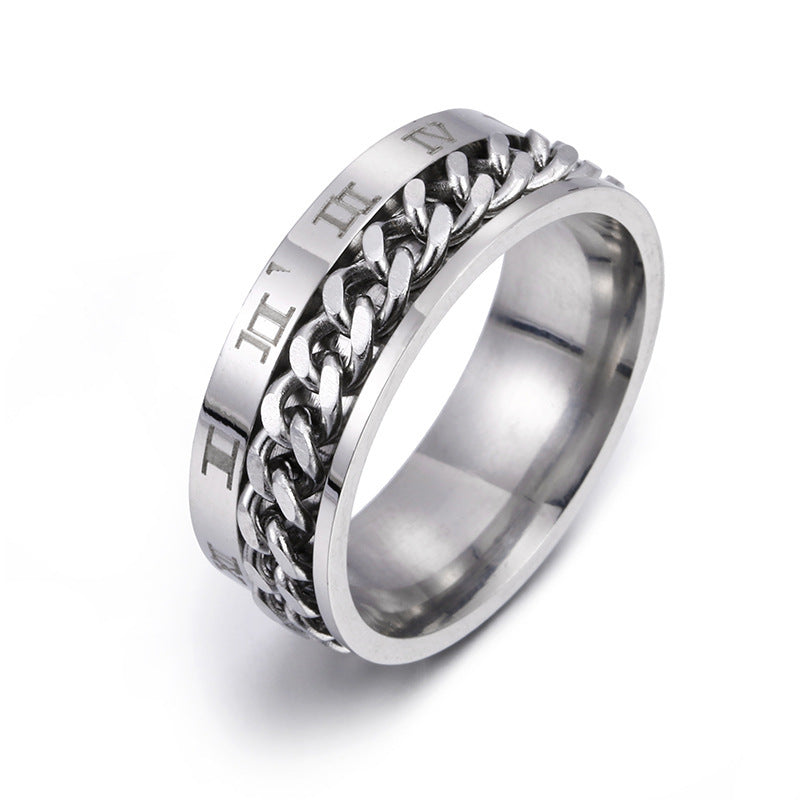 Roman Numeral Rings: Titanium Steel Rings for Men