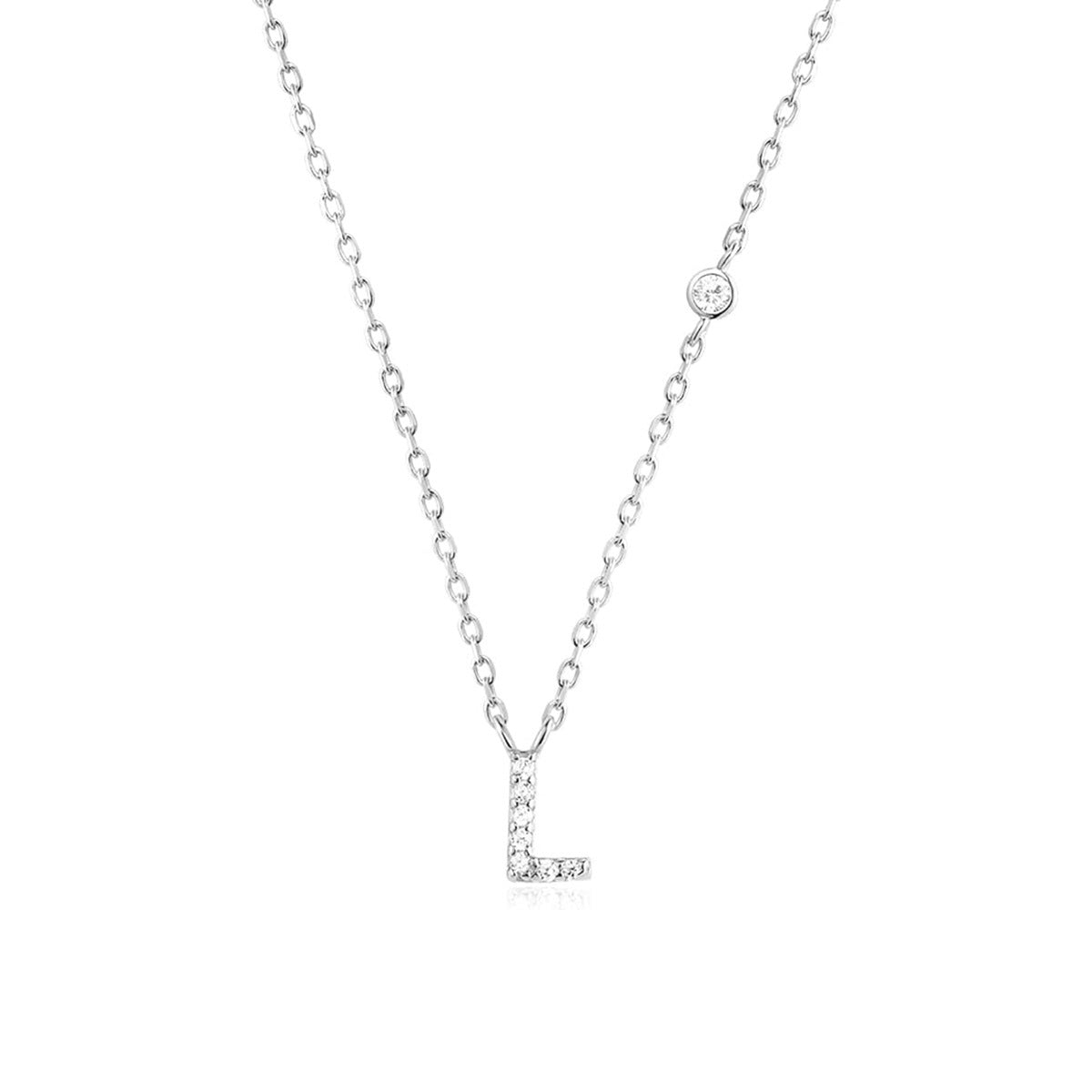 A-Z 26 Letters Luxury Gold/Silver Color Necklace CZ Pendant