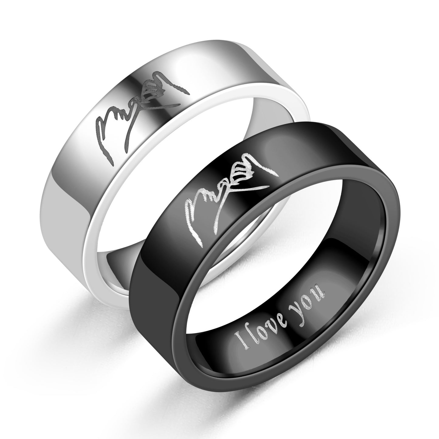 Titanium Steel Duo: A Minimalist Couple's Ring