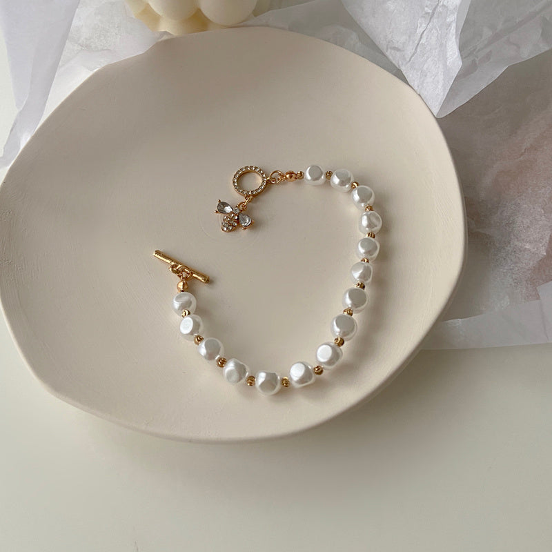 Luxurious Elegance: Exquisite Natural Stone Pearl Pendant Bracelet