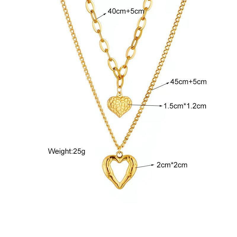 Angelic Affection: Women's Titanium Steel Angel Wings Love Necklace