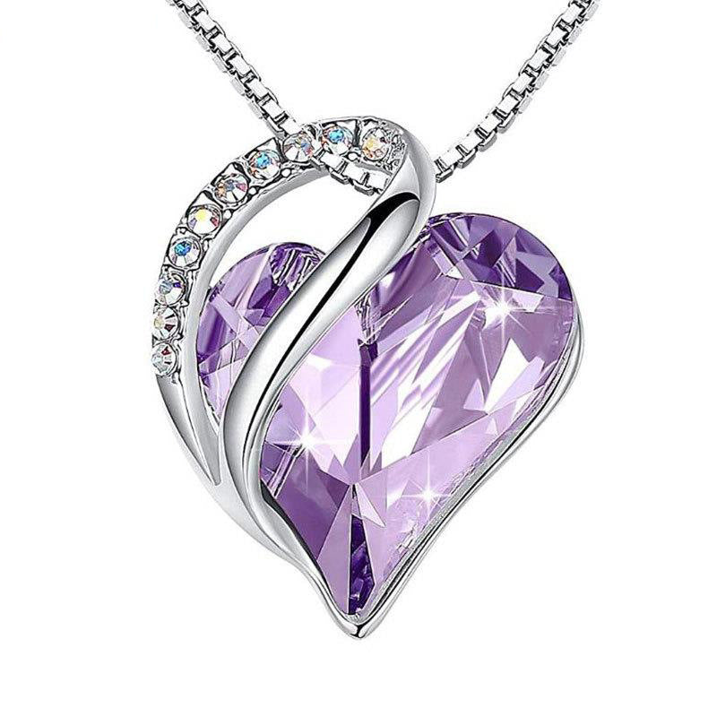 Heartfelt Elegance: 925 Silver Heart-Shaped Geometric Necklace