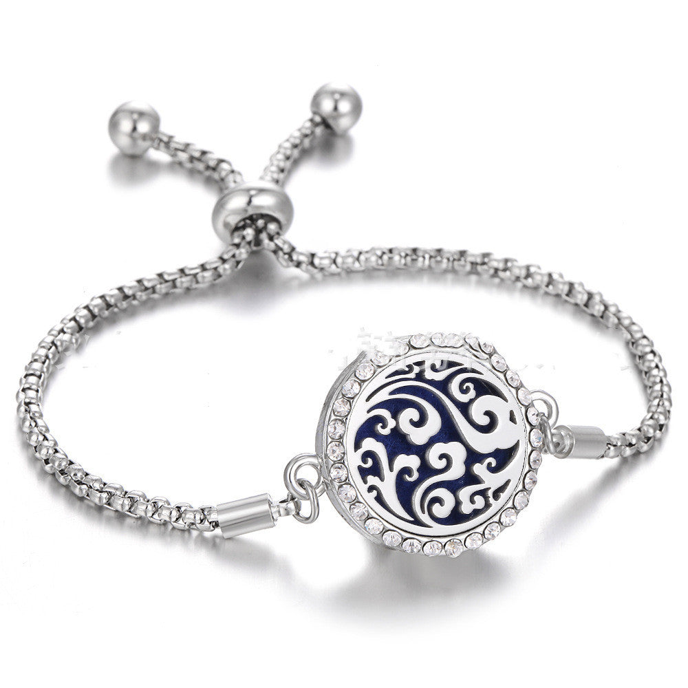 Aura Craft: Hollow Stainless Steel Adjustable Aromatherapy Bracelet
