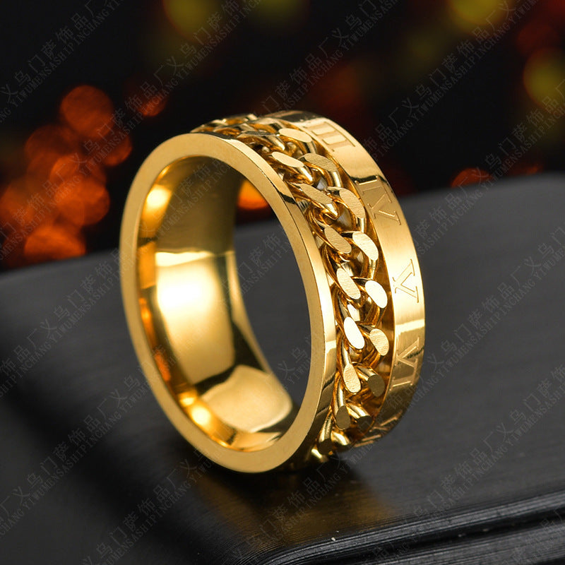 Roman Numeral Rings: Titanium Steel Rings for Men