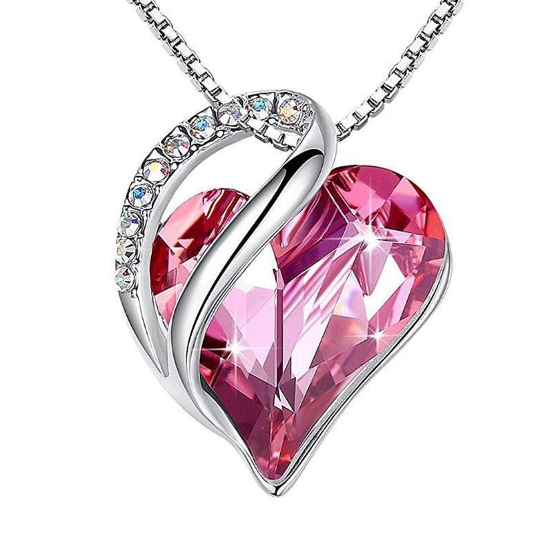 Heartfelt Elegance: 925 Silver Heart-Shaped Geometric Necklace