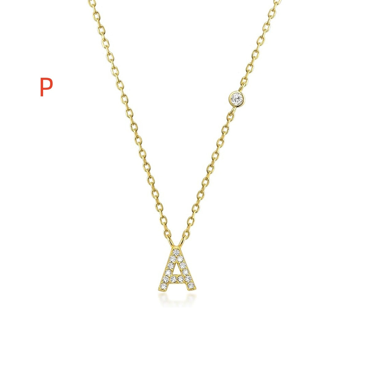 A-Z 26 Letters Luxury Gold/Silver Color Necklace CZ Pendant