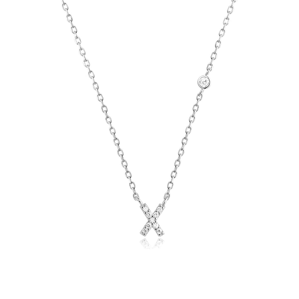 A-Z 26 Letters Luxury Gold/Silver Color Necklace CZ Pendant