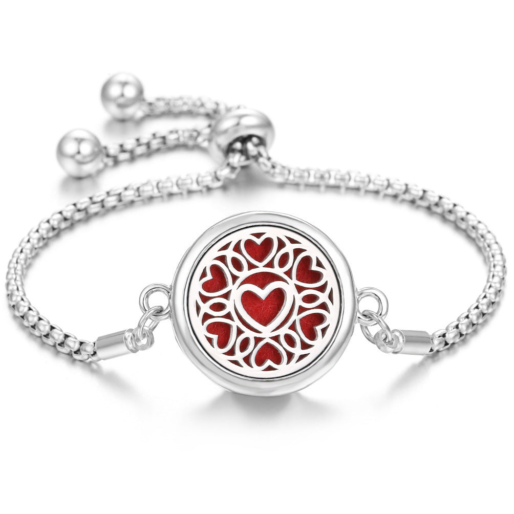Aura Craft: Hollow Stainless Steel Adjustable Aromatherapy Bracelet