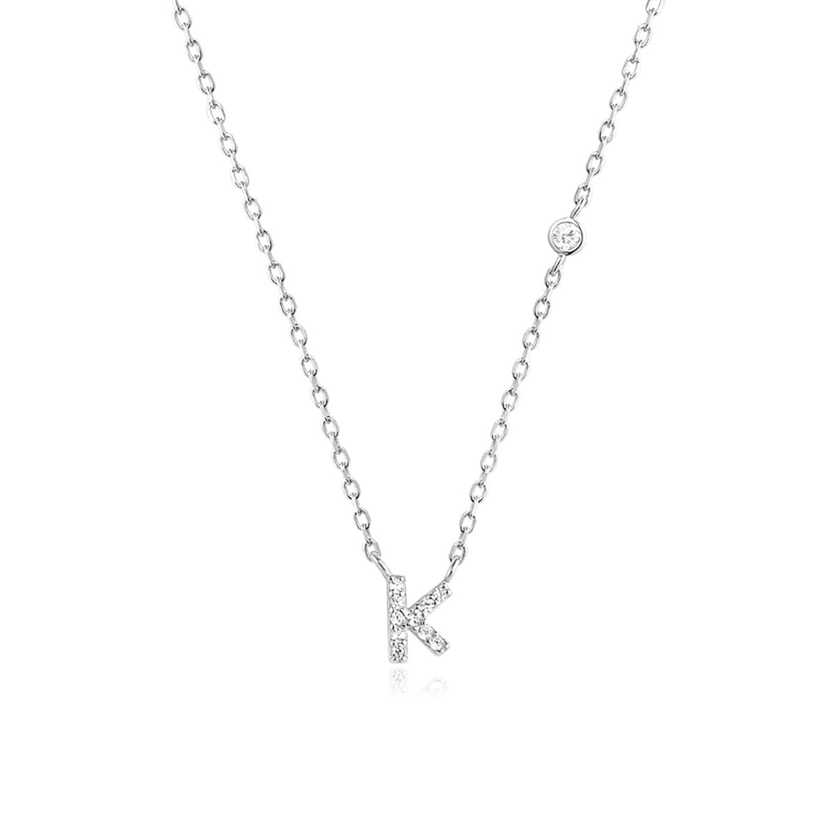 A-Z 26 Letters Luxury Gold/Silver Color Necklace CZ Pendant