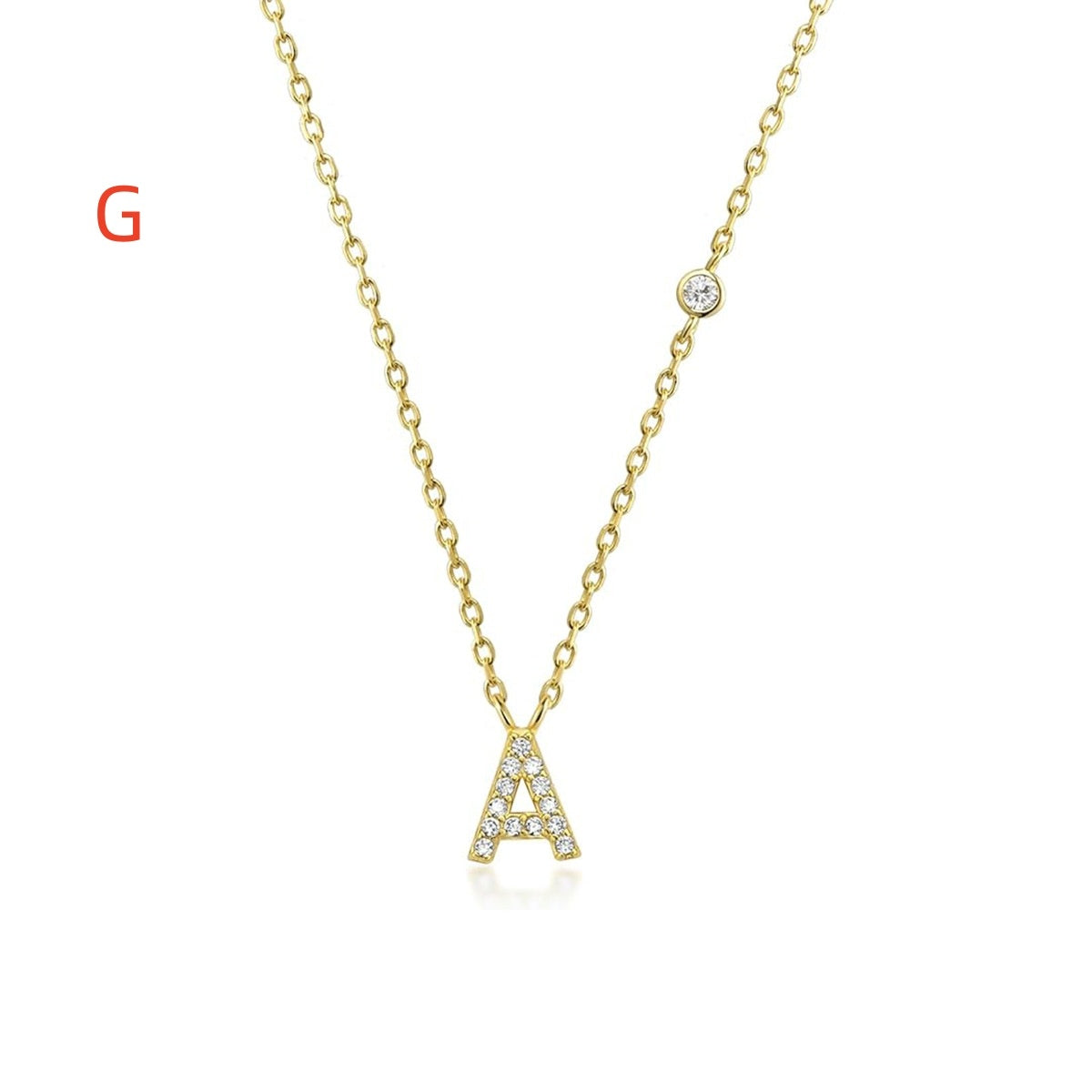 A-Z 26 Letters Luxury Gold/Silver Color Necklace CZ Pendant
