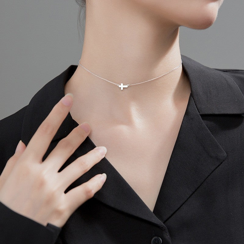 Minimalist Chic: Cross Clavicle Necklace
