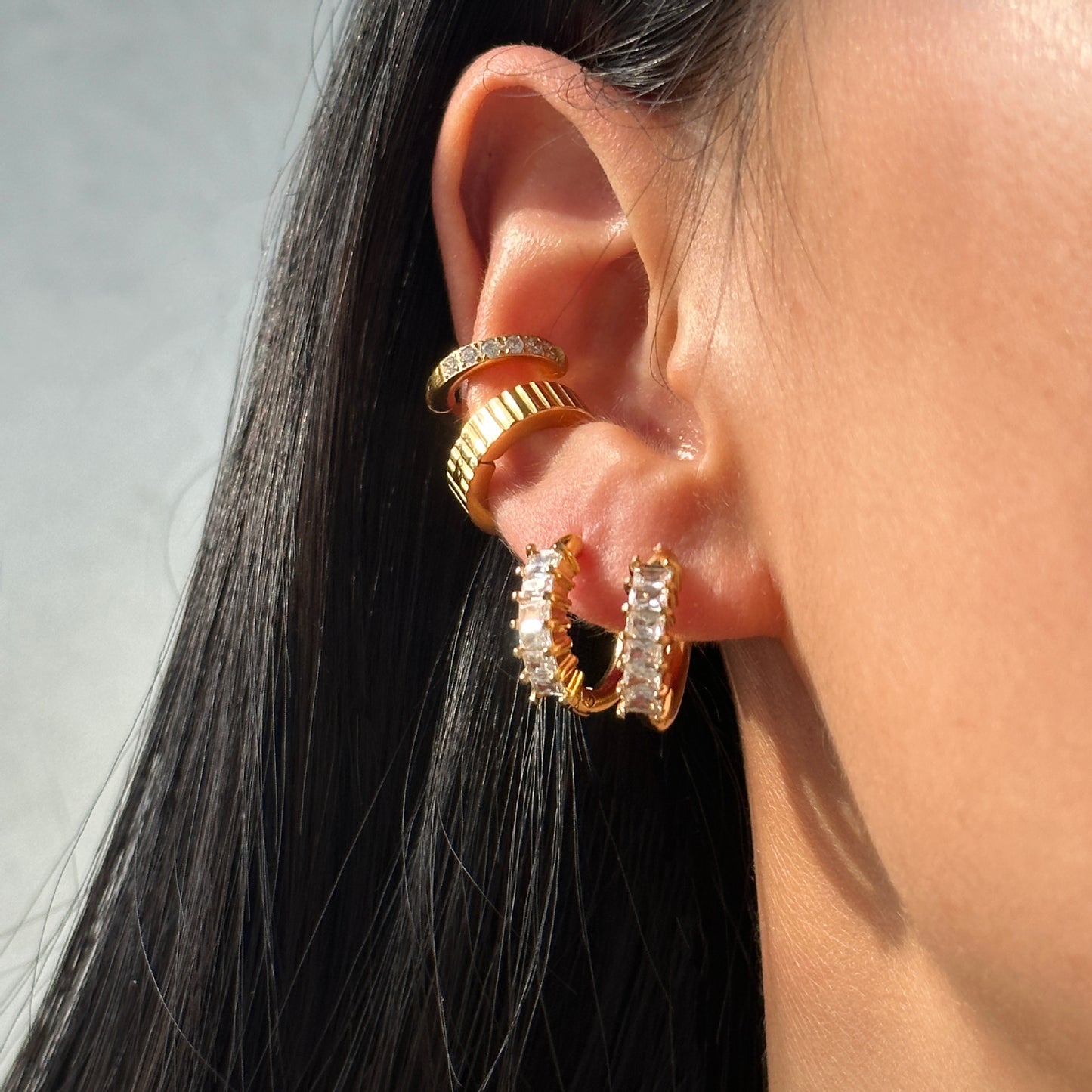 Vintage Vogue: Retro Titanium Steel Small Zircon Earrings