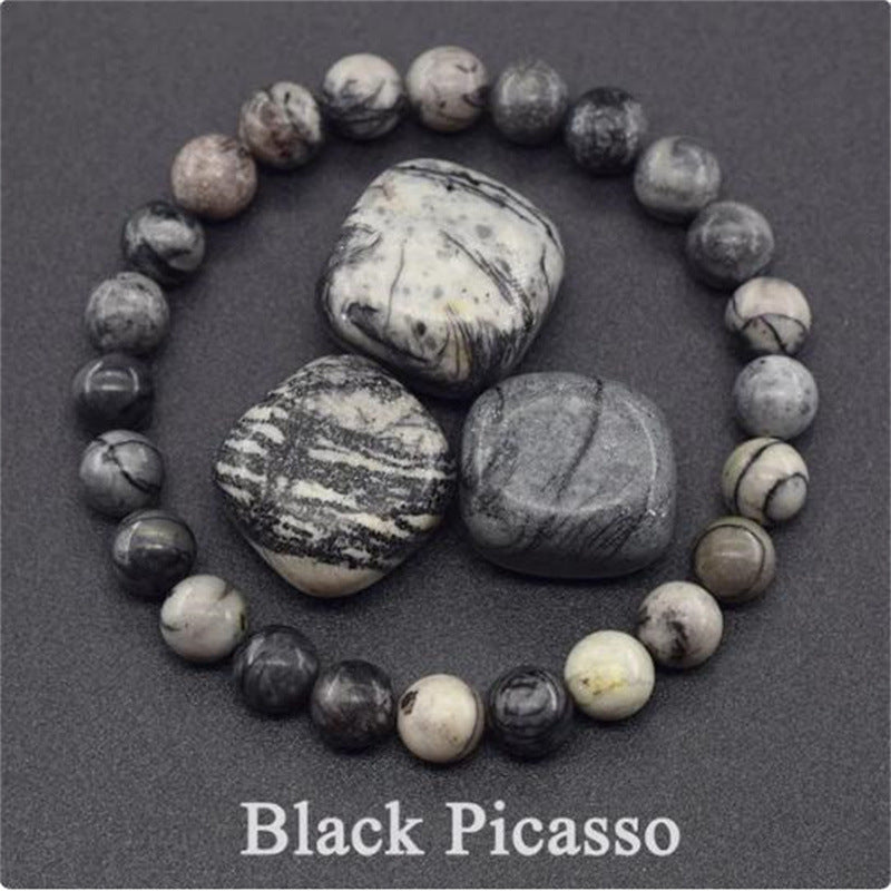 Earthly Elegance: Natural Stone Tiger Eye Beaded Yoga Bracelet for Men and Women