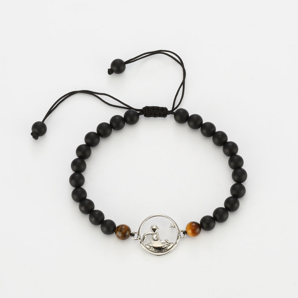 Harmony in Stone: Obsidian and Tiger Eye Couple Beaded Bracelets