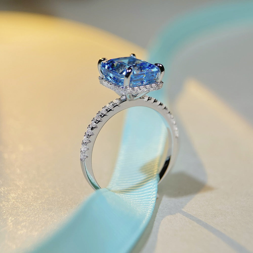 Diamond Essence: S925 Sterling Silver Ring for Women