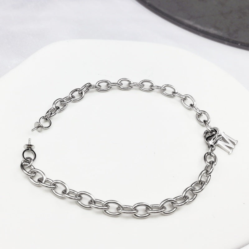 Pearl Perfection: Titanium Steel DIY Bracelet Holder for Custom Accessories