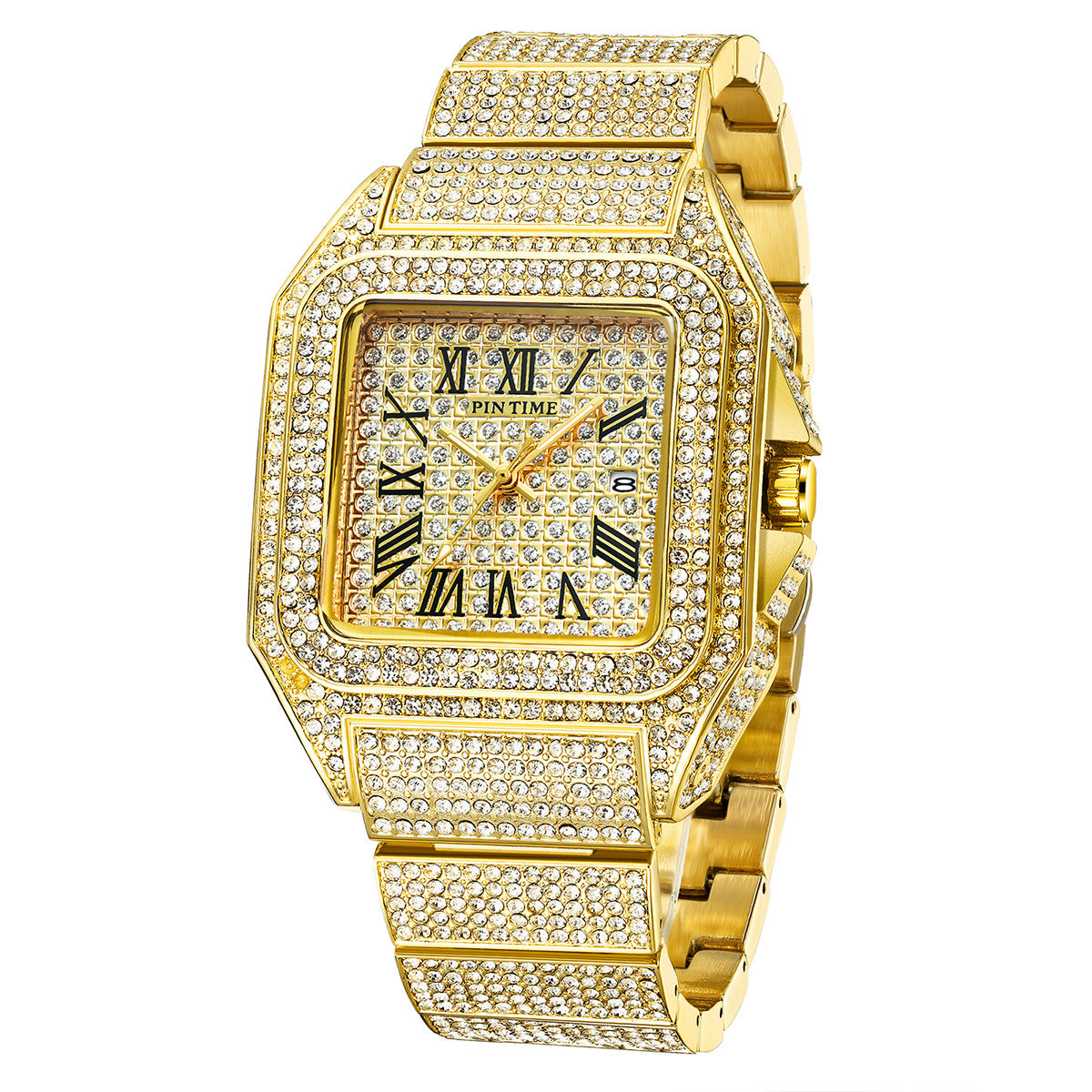 Diamond Square Precision: PINTIME Men's Quartz Watch