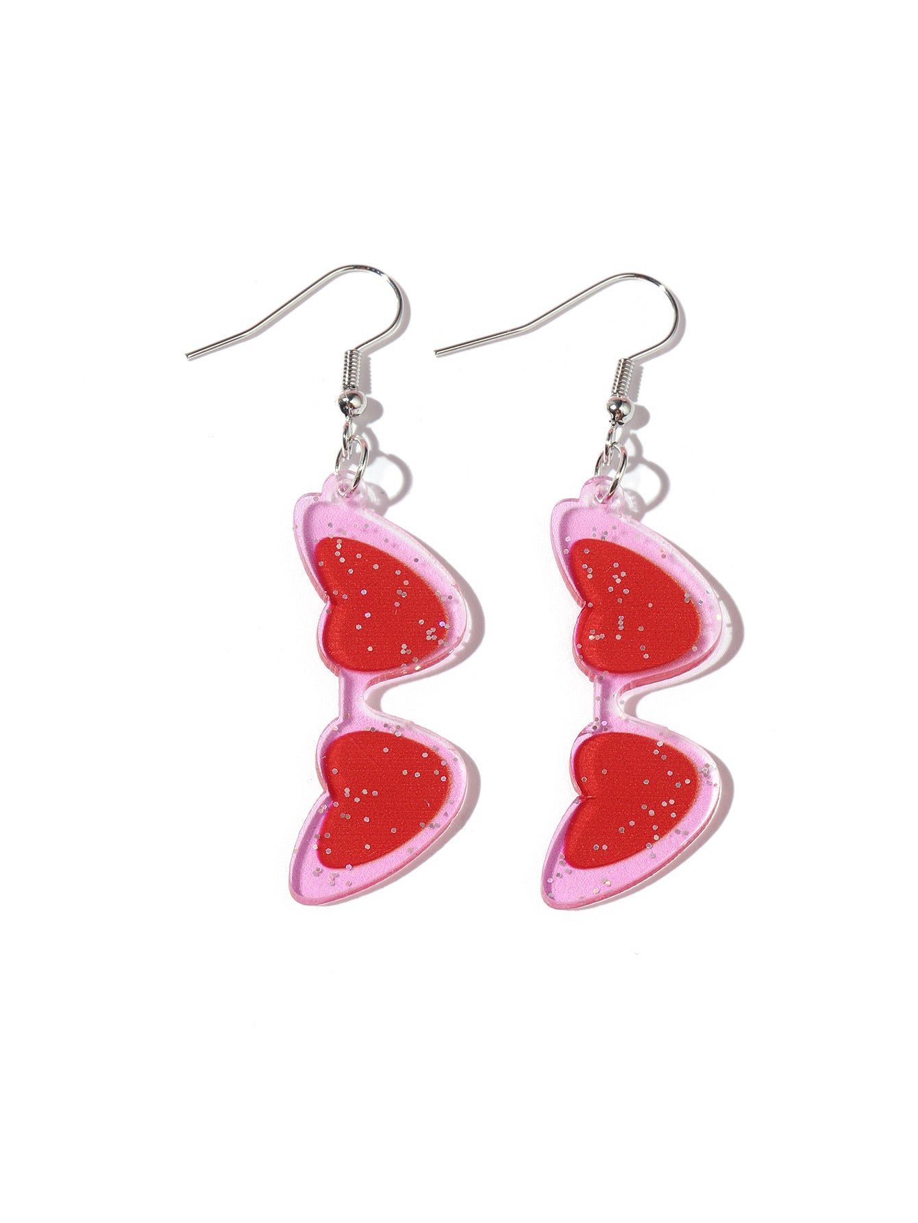 Heartfelt Whimsy: Creative Cute Transparent Acrylic Love Heart Earrings