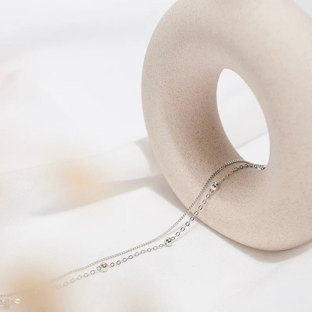Chic Simplicity: Double Layer Copper Bead Anklet