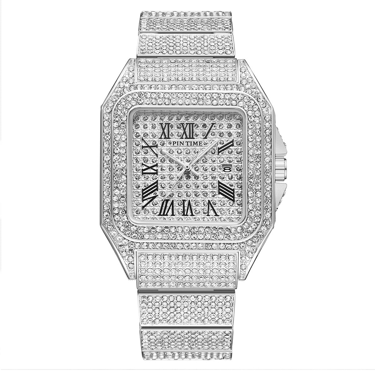 Diamond Square Precision: PINTIME Men's Quartz Watch
