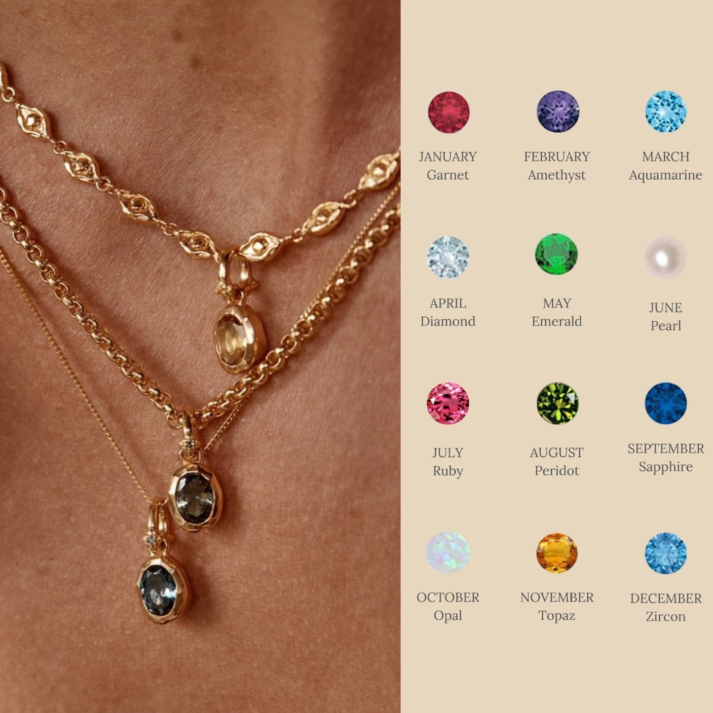 Zodiac Elegance: Stainless Steel Birthstone Necklace