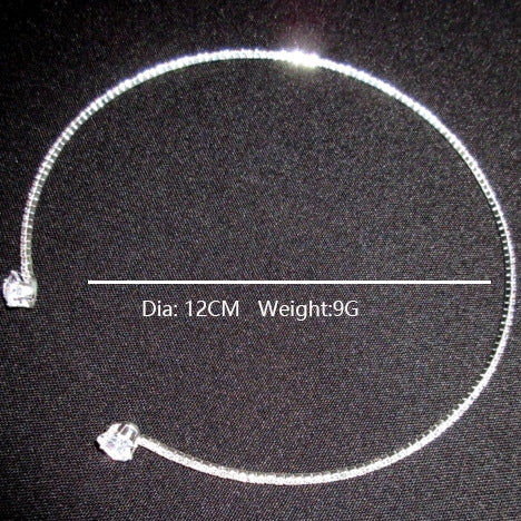 Sparkling Heart: Rhinestone Collar Choker Necklace
