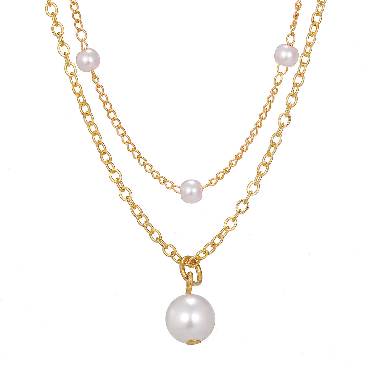 Pearl Cascade: Double-Layered Tassel Pendant Necklace
