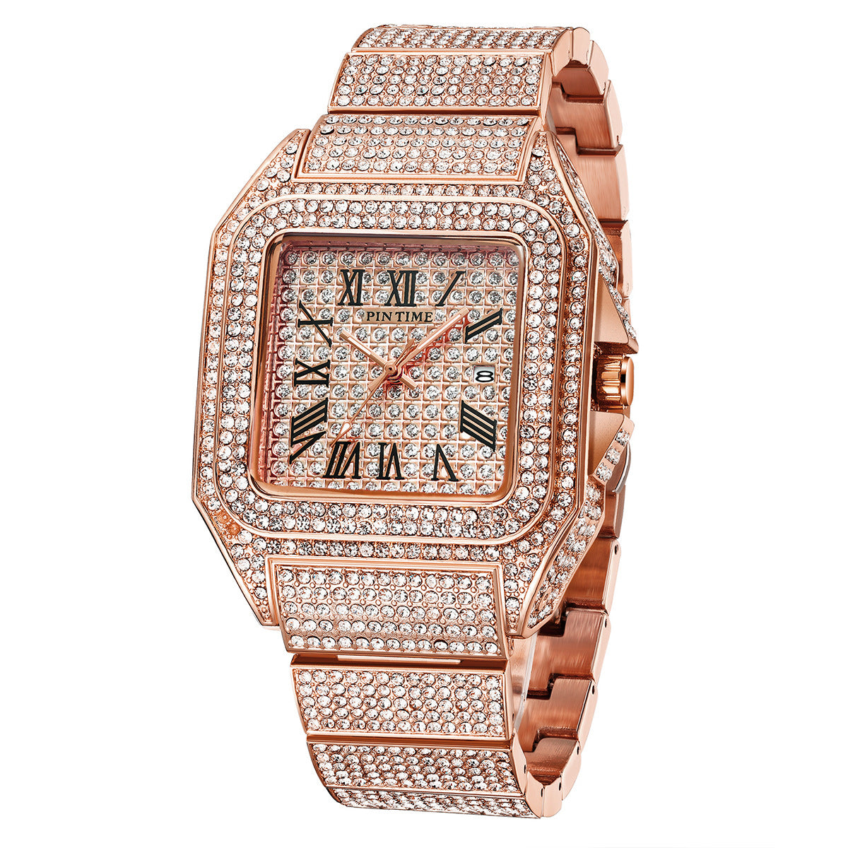 Diamond Square Precision: PINTIME Men's Quartz Watch