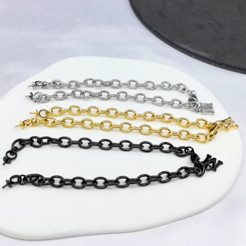 Pearl Perfection: Titanium Steel DIY Bracelet Holder for Custom Accessories