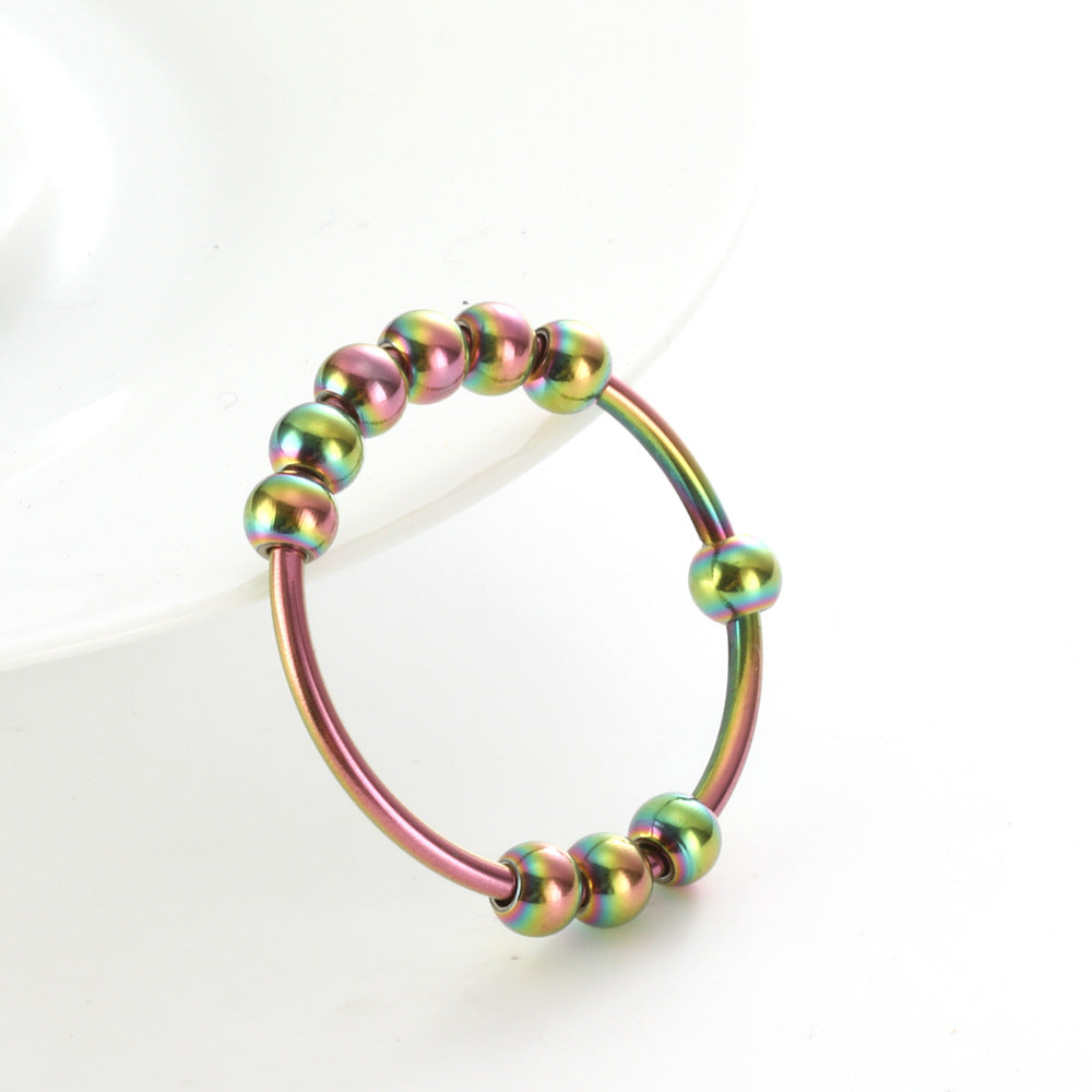 Meditation Ring: Rotating Beads for Decompression and Anti-Anxiety