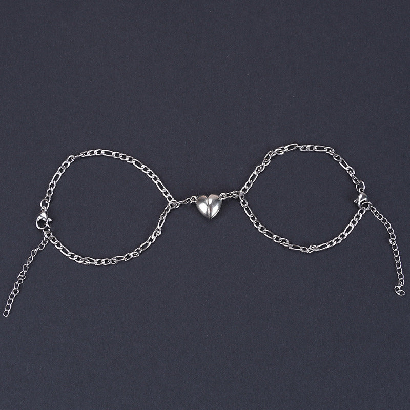 Heart Lock Unity: Couple Combination Bracelet