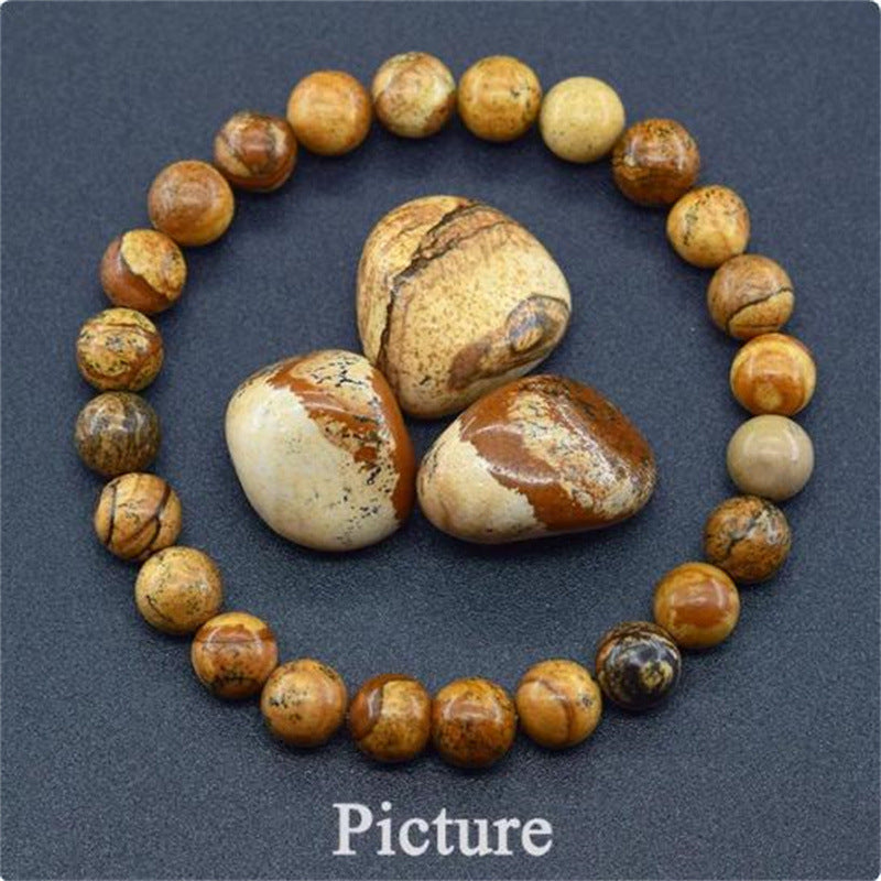 Earthly Elegance: Natural Stone Tiger Eye Beaded Yoga Bracelet for Men and Women