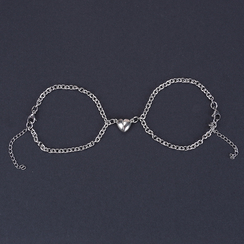 Heart Lock Unity: Couple Combination Bracelet