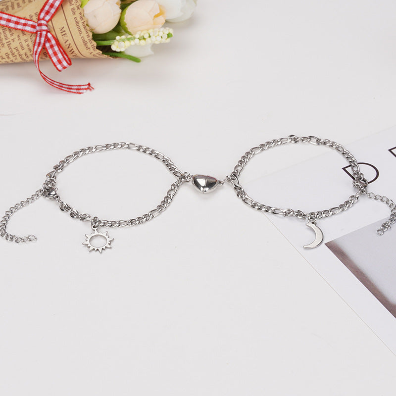 Heart Lock Unity: Couple Combination Bracelet