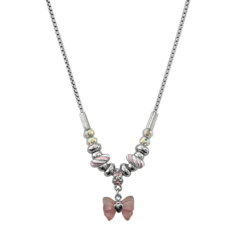 Elegant Charm: The Y2g Bowknot Beaded Thread Necklace