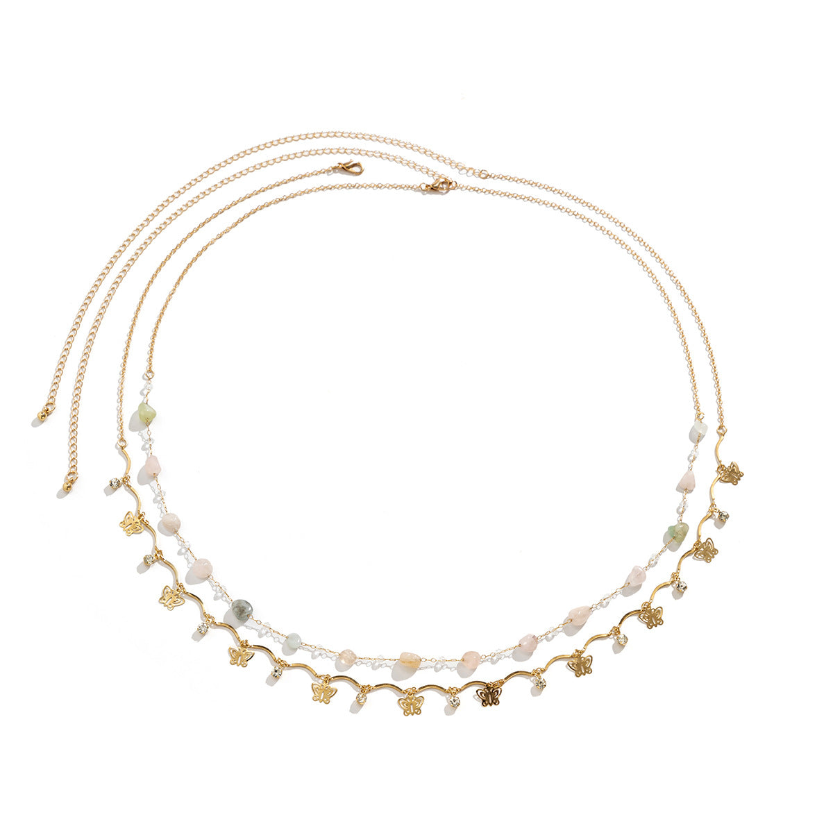 Twin Crystal Butterfly Tassel Body Chains
