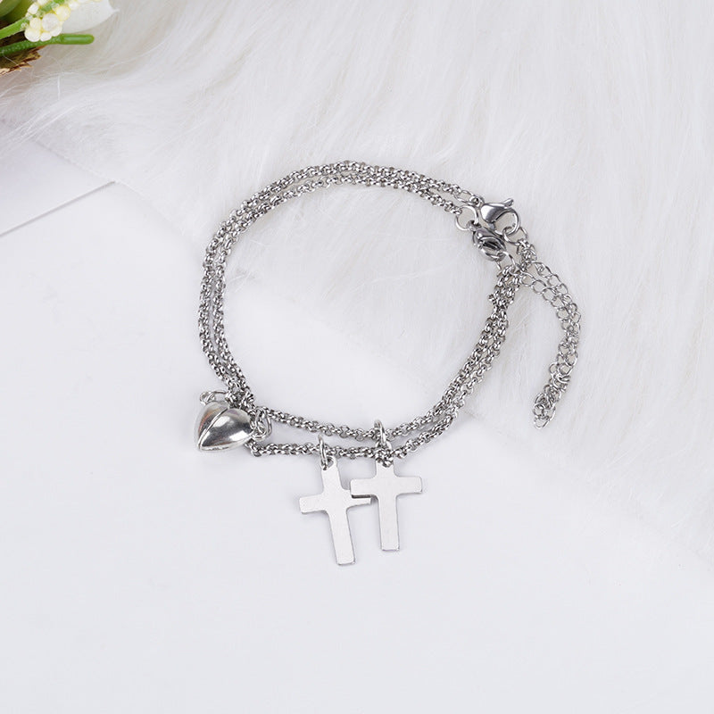 Heart Lock Unity: Couple Combination Bracelet