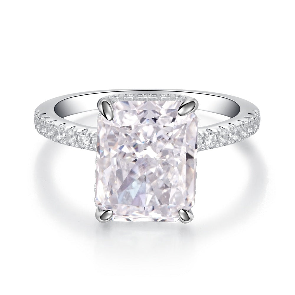 Diamond Essence: S925 Sterling Silver Ring for Women