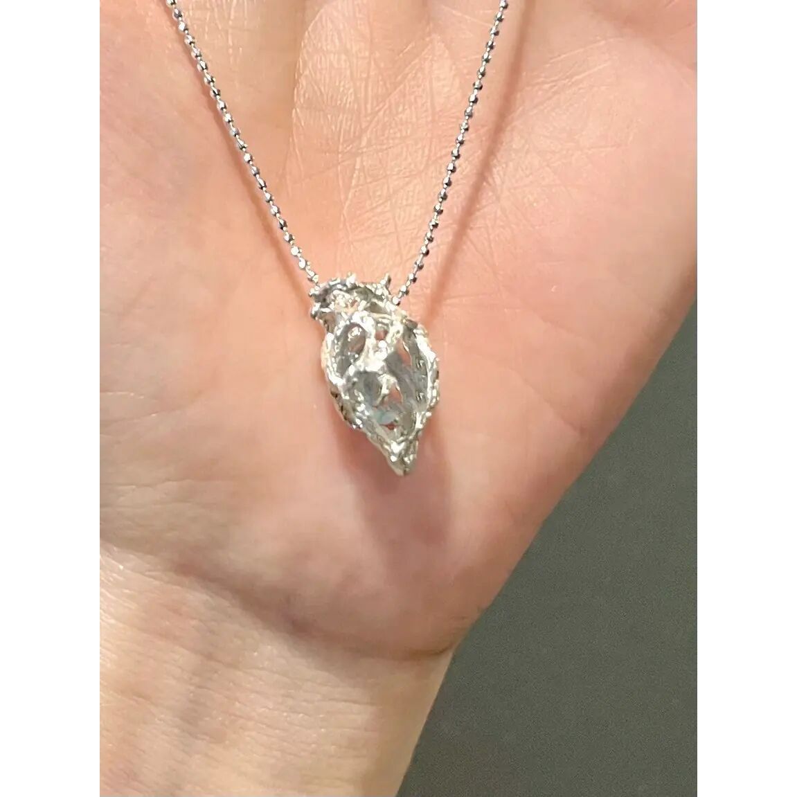 Glacial Grace: Blue Ice Heart Necklace
