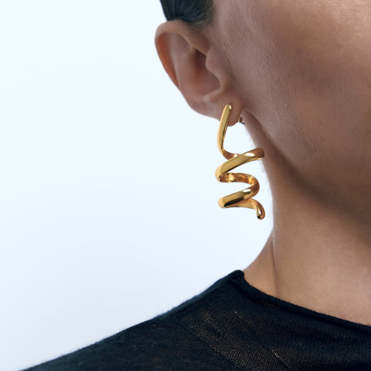 Customized Elegance: Alloy Spiral Personalized Earrings in a Chic, Simple Design