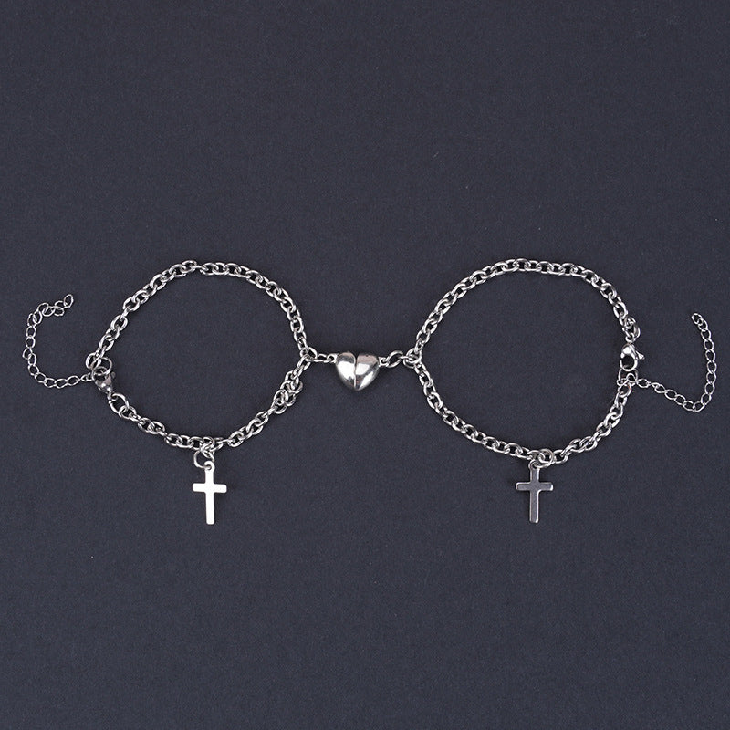 Heart Lock Unity: Couple Combination Bracelet