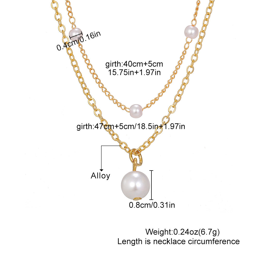 Pearl Cascade: Double-Layered Tassel Pendant Necklace