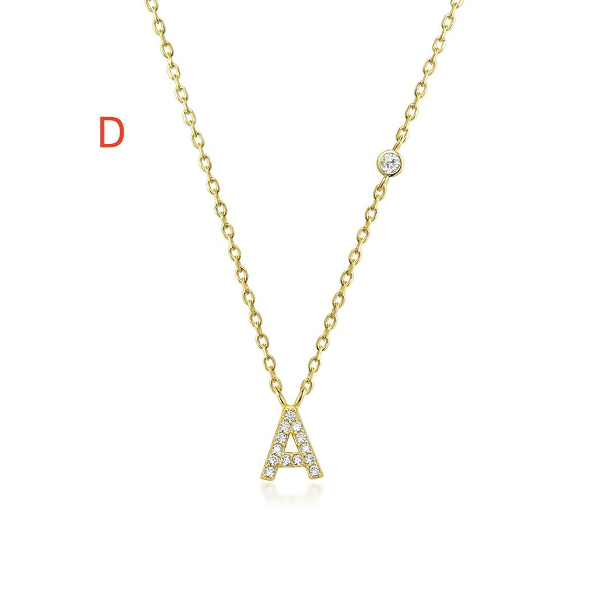 A-Z 26 Letters Luxury Gold/Silver Color Necklace CZ Pendant