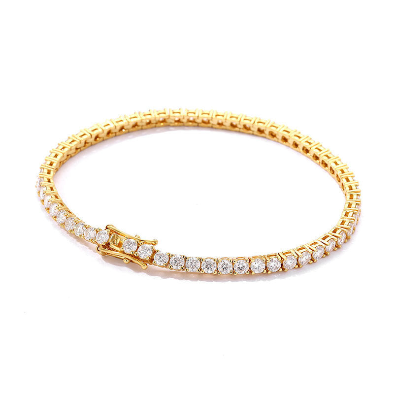 Radiant Brilliance: S925 Sterling Silver Moissanite Tennis Bracelet with 10 Points Sparkle