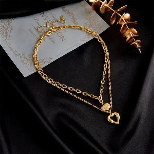 Angelic Affection: Women's Titanium Steel Angel Wings Love Necklace