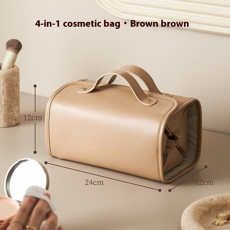 Flexi Glam: Foldable Cosmetic Bag with Removable Compartments & Ample Space