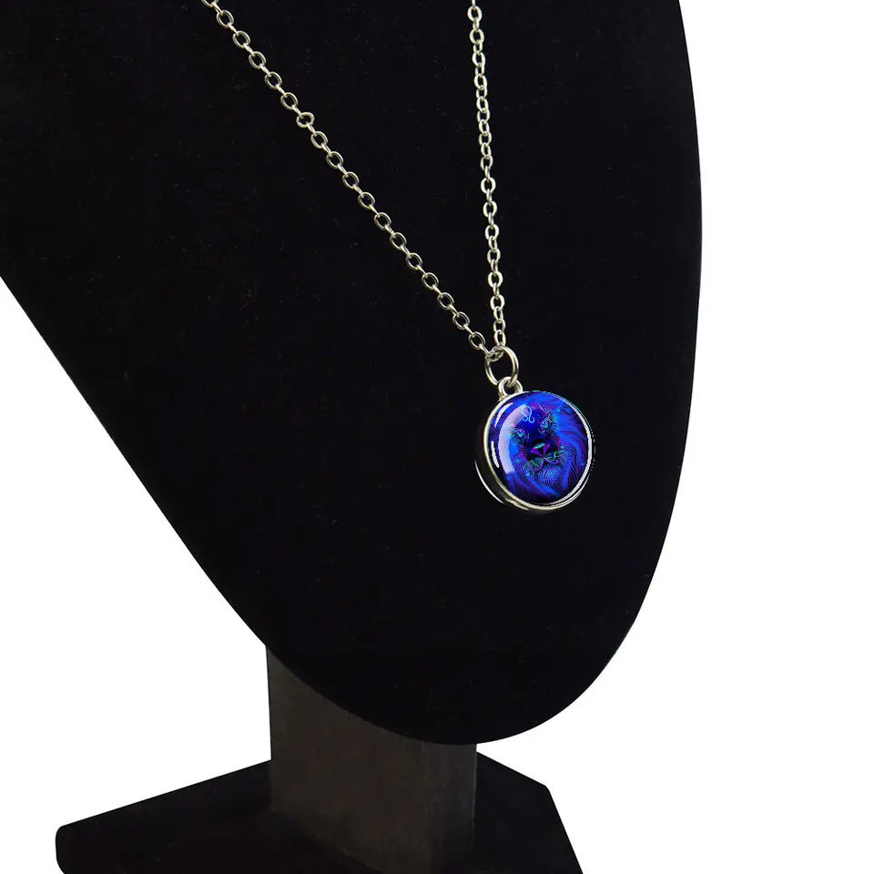 Zodiac Glow: Luminous 12 Constellation Necklace - 20mm Silver Creativity