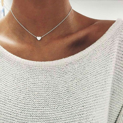 Golden Love: Double-sided Pendant Clavicle Chain Necklace