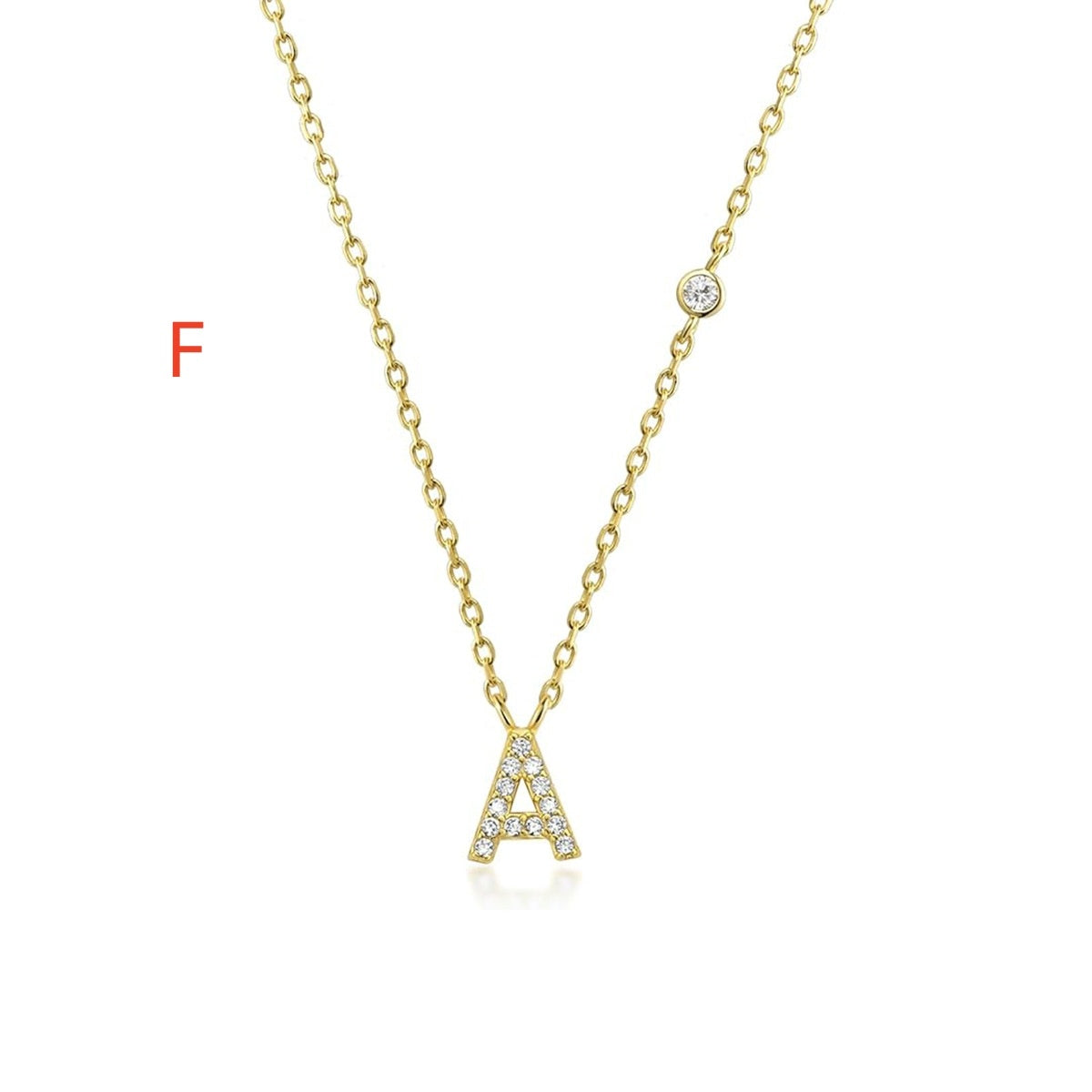 A-Z 26 Letters Luxury Gold/Silver Color Necklace CZ Pendant