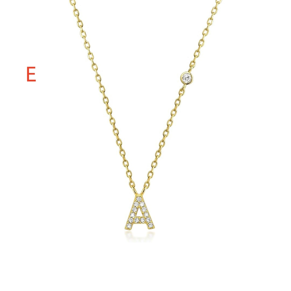 A-Z 26 Letters Luxury Gold/Silver Color Necklace CZ Pendant